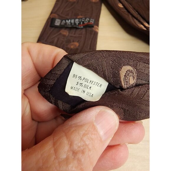 The American Edition Neck Tie Brown 95% Polyester 5% Silk Made In USA - Picture 5 of 7